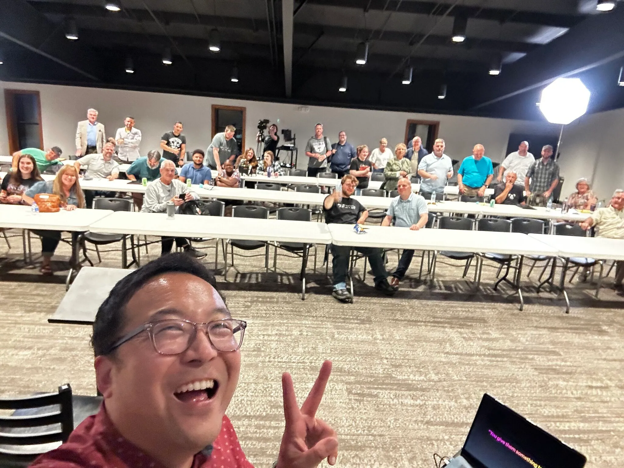 Ed speaking to a crowd